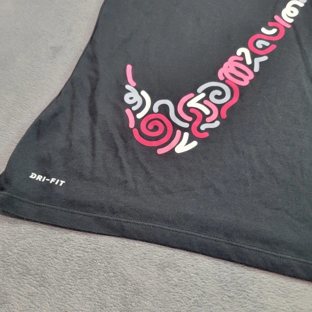Nike Womens Dri-FIT Graphic Swoosh Racerback‎ Tank Top Black Large 913192-010